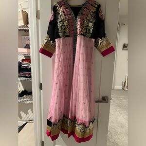 Elegant Pink and Black Kids Dress